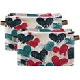 thumbnail image 1 of Coolnut Colorful Heart Foldable Storage Basket for Shelves, Collapsible Sturdy Storage Bin with Handles, Canvas Storage Cube for Organizing Closet 2PC Home Decor, 1 of 7