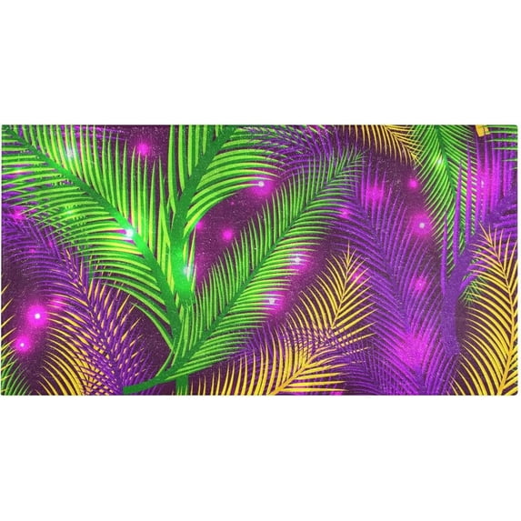 Coolnut Colorful Mardi Gras Bathroom Rugs Bath Mat 39 x 20 Inch Non-Slip Extra Soft and Absorbent Shaggy Bath Carpet for Tub, Shower, Bathroom Home Decor Gifts