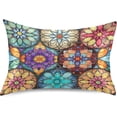 thumbnail image 1 of Coolnut Colorful Oriental Textile Tile Satin Pillowcase for Hair and Skin Silk Pillowcase, Queen Size(20x30 inches) - Slip Satin Pillow Covers with Envelope Closure（751） Home Decor Gifts, 1 of 7
