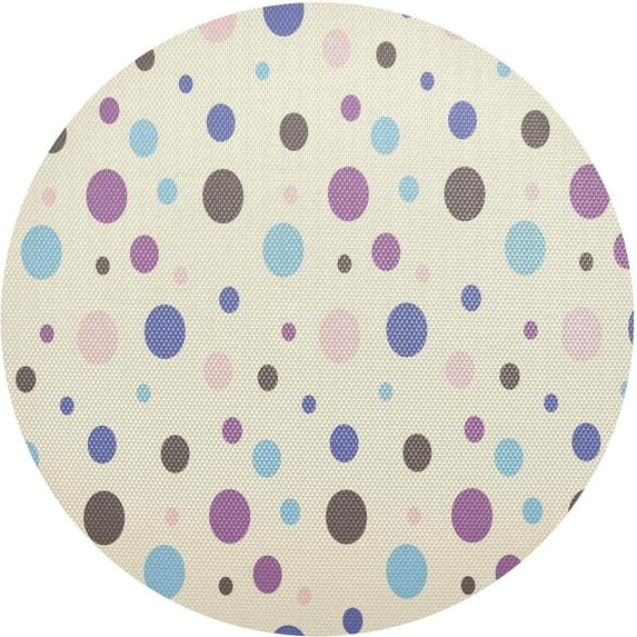 Coolnut Colorful Polka Dot Round Placemat Set of 4, Non-Slip Heat Resistant & Waterproof Plate Pads for Dinner Table Table Placemats, 15.4 in Home Decor