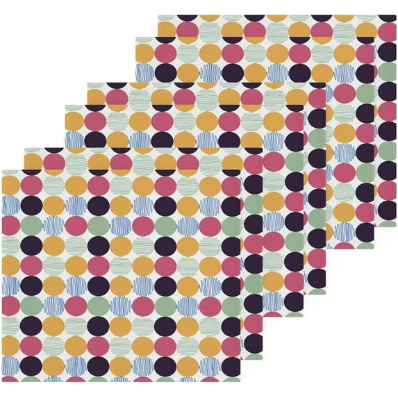 Coolnut Colorful Polka Dots Washcloths, 2 PCS 12 X 12 Inches Cotton Wash Cloths, Highly Absorbent and Soft Face Towels for Bathroom,Gym,Hotel and Spa