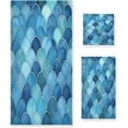thumbnail image 1 of Coolnut Colorful Scales Towels 3 Pack Bath Towels for Bathroom Set Soft Cotton Highly Absorbent Lightweight & Quickdry Towel Set 1 Bath Towel,1 Hand Towel,1 Washclothe Wash cloth, 1 of 6