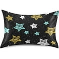 thumbnail image 1 of Coolnut Colorful Star Dots Satin Pillowcase for Hair and Skin Silk Pillowcase, Queen Size(20x30 inches) - Slip Cooling Satin Pillow Covers with Envelope Closure（119） Home Decor Gifts, 1 of 7