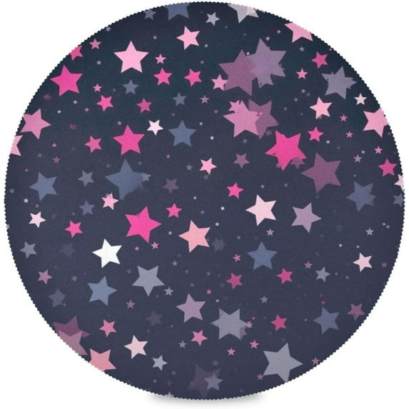 Coolnut Colorful Stars Round Placemats Washable Placemats Non-Slip Heat-Resistant Table Place Mats for Dining Kitchen Holiday Party Table 15.4"-4PCS Home Decor