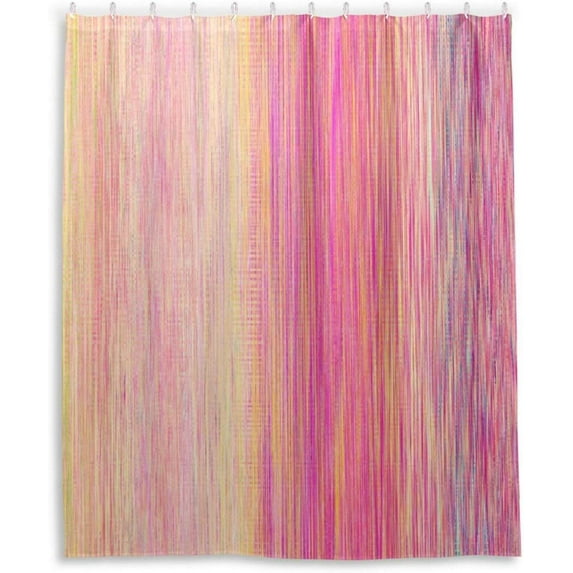Coolnut Colorful Stripes Bathroom Waterproof Shower Curtain Set, 60"X72" Bathtub Curtain with 12 Hooks for Bathroom Decor,Hotel,Room