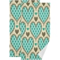 thumbnail image 1 of Coolnut Colorful Stylized Hearts Hand Towels for Bathroom, Newly Minted Kitchen Towel 2 PCS Ultra Soft and Highly Absorbent Decorative Fingertip Face Bath Towels for Spa & Hotel, 28.3"x 14.4", 1 of 4
