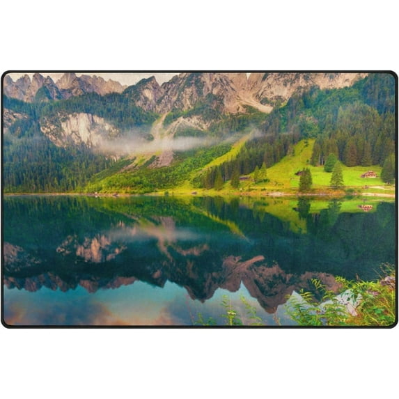 Coolnut Colorful Summer Sunrise Area Rug Pad 60 x 39 inch (5'x 3'3"), 100% Light Weight Polyester Fabric Floor Mat for Living Room Bedroom