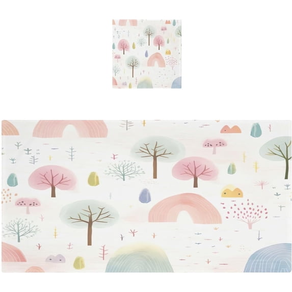 Coolnut Colorful Tree Bath Towels Set,2 Piece Pure Cotton Ultra Soft High Absorbent Quick Dry Towel Set,1 Bath Towels, 1 Wash Cloths Wash cloth