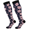 thumbnail image 1 of Coolnut Compression Socks Set of 2 Pairs for Women & Men - Best Support Socks for Running, Nurses, Travel (Cute Pink Cat) Gift, 1 of 7