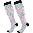 thumbnail image 1 of Coolnut Compression Socks Set of 2 Pairs for Women & Men - Best Support Socks for Running, Nurses, Travel (Elephant) Gift, 1 of 7