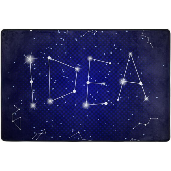 Coolnut Constellation Night Sky Area Rug Pad - 6x4ft - 100% Light Weight Polyester Fabric for Living - Bedroom