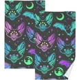 thumbnail image 1 of Coolnut Cool Bats Patterned Hand Towels 2 PCS, Cotton Bath Towel for Drying Face Hands Body Decorative Water Absorbent Lightweight Towels for Bathroom Ktichen Travel Gym, 16"x28", 1 of 6