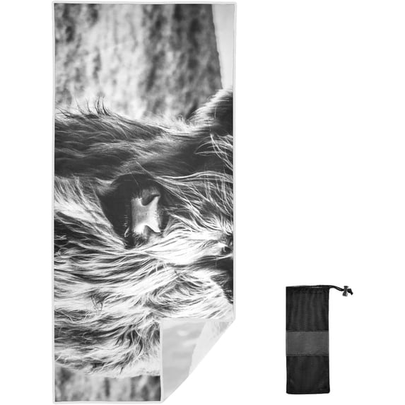 Coolnut Cow Beach Towel, Sand Free Super Absorbent Oversized Travel Towel with Mesh Bag for Beach,Camping, Swimming, Holiday, 30"x 60"