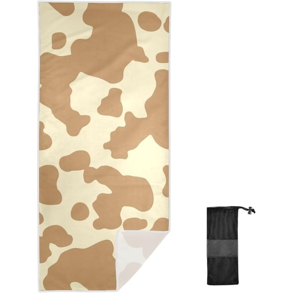 Coolnut Cow Beach Towel, Sand Free Super Absorbent Oversized Travel Towel with Mesh Bag for Beach,Camping, Swimming, Holiday, 30"x 60"