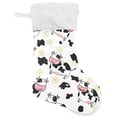 thumbnail image 1 of Coolnut Cow Print Christmas Stocking Personalized Large Candy Stocking, Xmas Stockings Decoration Hanging Gift for Family Holiday Party Ornaments Decor Fireplace, 1 of 7