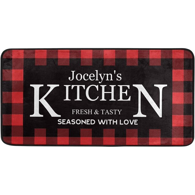 Coolnut Custom Name Kitchen Rug AntiFatigue Washable Cushioned Standing Non Slip Personalized