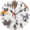 thumbnail image 1 of Coolnut Cute Animals Round Wall Clock, Battery Operated Silent Non Ticking Desk Clock for Home Bedroom Kitchen Office School Wall Clock 9.9 Inch Home Decor, 1 of 6