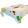 thumbnail image 1 of Coolnut Cute Bear With Spring Flowers Tablecloth, Modern Table Cover for Home Decoration Spill Proof Cloth Washable for Dinner Picnic 60"x 60", 1 of 6