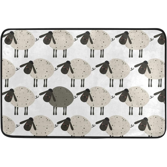 Coolnut Cute Black Face Sheep Door Mat, Waterproof Non-Slip Durable Rugs, Hallway Entryway Bathroom Living Room Bedroom Doormat, Indoor Outdoor ative Carpet 23.6×15.7 inch Home Decor Gifts