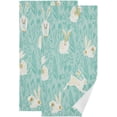thumbnail image 1 of Coolnut Cute Bunny Easter Hand Towels 2 PCS, Cartoon Spring Flower Kitchen Towel Ultra Soft and Highly Absorbent,Decorative Fingertip Face Towel for Bathroom Hotel, 28.3"x14.4", 1 of 5