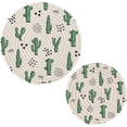 thumbnail image 1 of Coolnut Cute Cactus Pot Holder Set of 2, Pure Cotton Wear-Resistant and Non-Slip Stylish Round Pot Holder for Daily Kitchen, Dining Table, Office, Cafe, Restaurant, BBQ Home Decor Gifts, 1 of 6