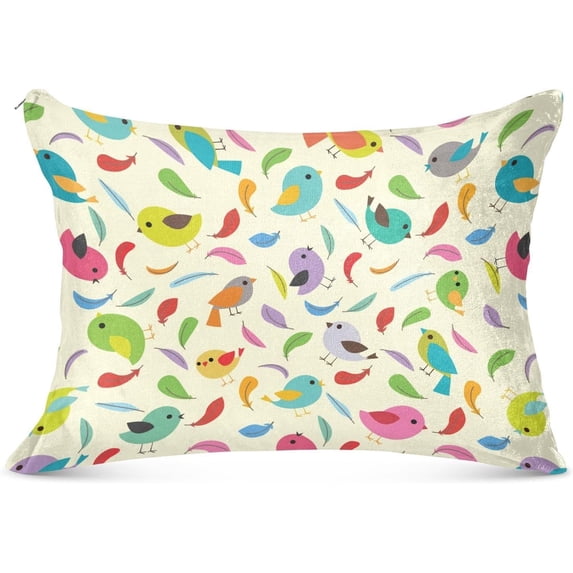 Coolnut Cute Cartoon Bird Plush Pillowcase, Luxury Soft King Pillow Case for Hair and Skin, Standard Size Pillow Covers with Zipper Closure, 20x30in Home Decor Gifts