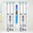 thumbnail image 1 of Coolnut Cute Cartoon Llama Thermal Insulated Blackout Grommet Printed Window Curtain - 84x55 in - 100% Polyester 2 Panels, 1 of 6