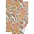 thumbnail image 1 of Coolnut Cute Cartoon Squirrel Hand Towels 2 PCS, Ultra Soft and Highly Absorbent, Fall Mushroom Florals Decorative Fingertip Towel for Home, Bathroom, Kitchen, 28.3"x14.4", 1 of 4