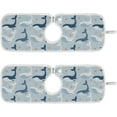 thumbnail image 1 of Coolnut Cute Cartoon Whales Sink Splash Guard for Faucet 2 Packs Faucet Absorbent Mats, Summer Sea Animal Faucet Handle Drip Catcher Quickly Drying Mat for Kitchen Counter Bathroom, 30"x5.5", 1 of 7