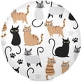 thumbnail image 1 of Coolnut Cute Cat Round Placemats Waterproof Non-Slip Washable Place Mats Polyester Table Mats Set of 6 Heat Resistant for Home Kitchen Holiday Party Home Decor Gifts, 1 of 7