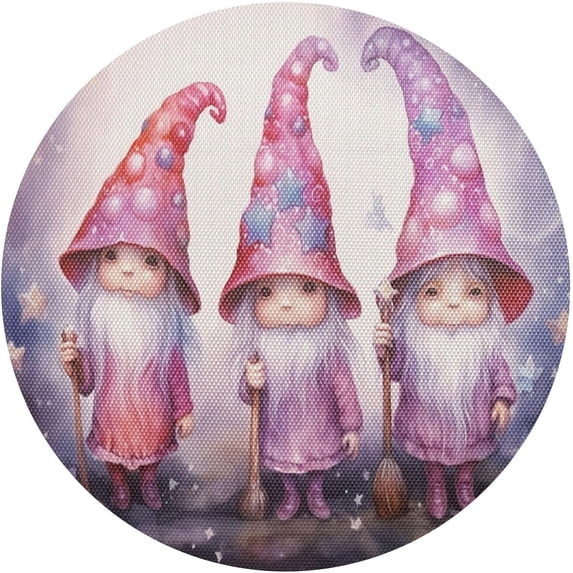 Coolnut Cute Christmas Gnome Placemats Set of 1 Non-Slip Heat Resistant Dining Table Place Mats Washable Kitchen PVC Weave Table Mats Home Decor Gifts