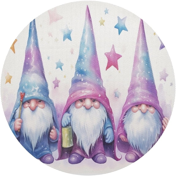 Coolnut Cute Christmas Gnome Placemats Set of 4 Non-Slip Heat Resistant Dining Table Place Mats Washable Kitchen PVC Weave Table Mats Home Decor Gifts