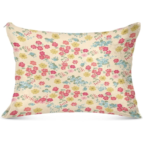 Coolnut Cute Colorful Flowers Body Pillow Cover with Zipper 21x54 in Soft Velvet Body Pillow Case Long Pillowcase for Adults240 Home Decor Gifts