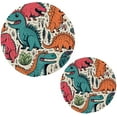 thumbnail image 1 of Coolnut Cute Dinosaurs Round Woven Potholders Set Trivets for Hot Dishe Heat Resistant Non-Slip Trivets for Cooking and Baking Kitchen Home Decor, 1 of 7