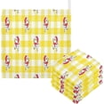 thumbnail image 1 of Coolnut Cute Duck Christmas Hat Baby Muslin Washcloths Face Towel, Plaid Checked Burp Cloths Cotton Wipes 5 PCS Infant Wash Cloth for Newborn Boys Girls 12x12 inches, 1 of 6