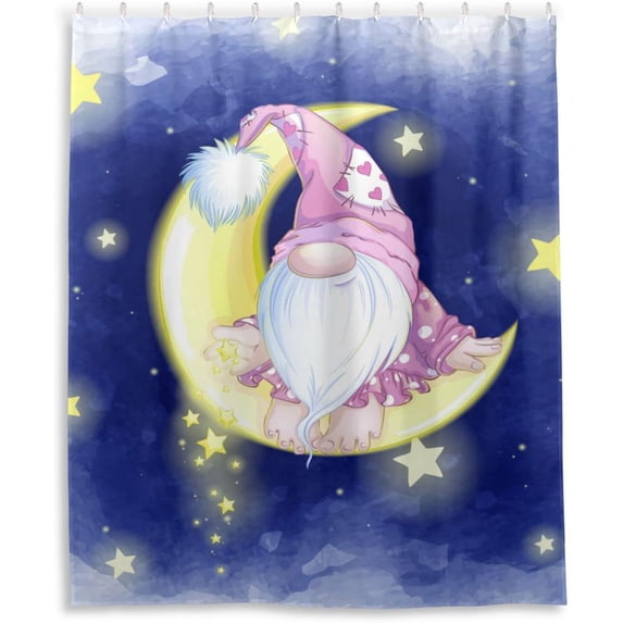 Coolnut Cute Dwarf Shower Curtain Bathroom Decor Watercolor Shower Curtain Sets Fabric Cloth Bathroom Curtains with Hooks 60x72 Inch