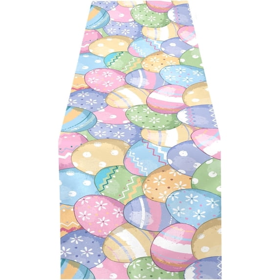 Coolnut Cute Easter Eggs Table Runner - 18x72 Inch Soft Fabric Table Runner, Heat-Resistant for Kitchen, Dining, Holiday House Decor