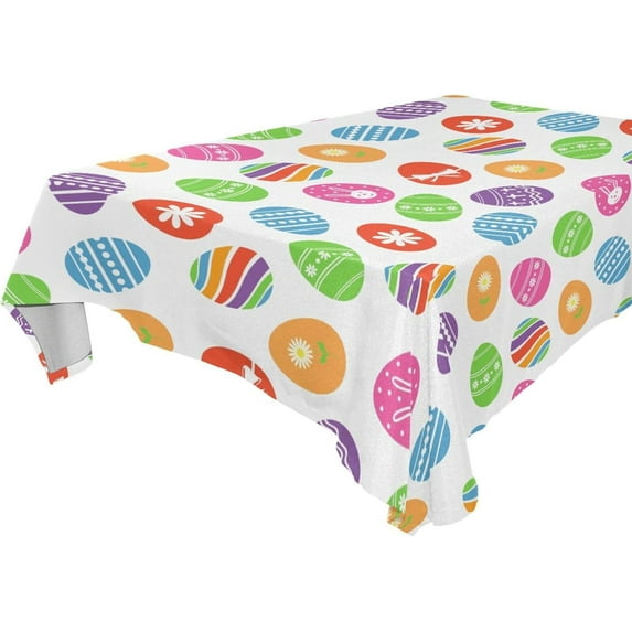 Coolnut Cute Easter Eggs Tablecloth Rectangle Colorful Table Cloth Large Square Table Cover for Dining Kitchen Party 60"x120" Decor Gift