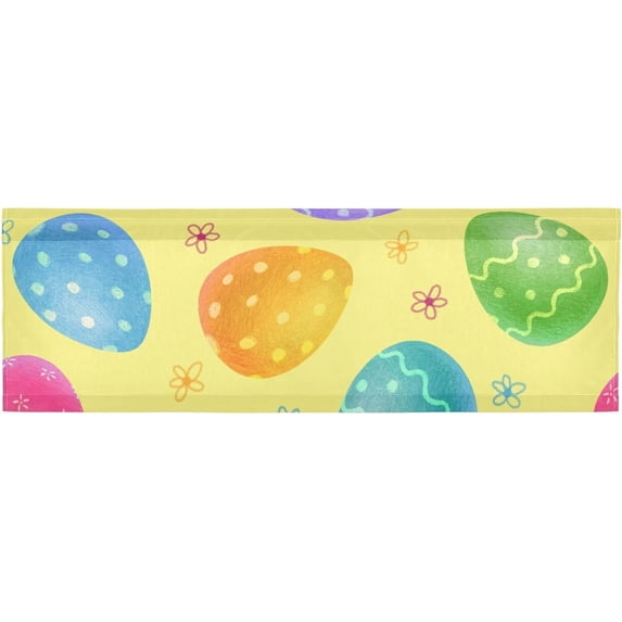 Coolnut Cute Easter Eggs Valance Faux Linen Small Window Curtains Short Rod Pocket Valances for Kitchen, Living Room, Bathroom, Modern, 54" L x 18" W Home Decor