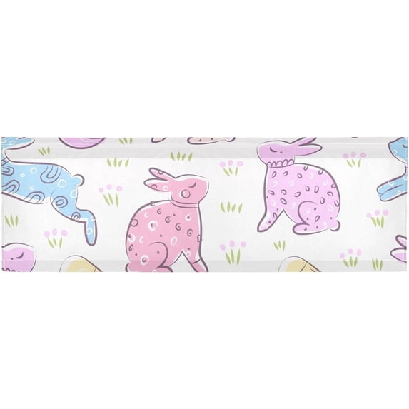 Coolnut Cute Easter Eggs Valance Faux Linen Small Window Curtains Short Rod Pocket Valances for Kitchen, Living Room, Bathroom, Modern, 54" L x 18" W Home Decor