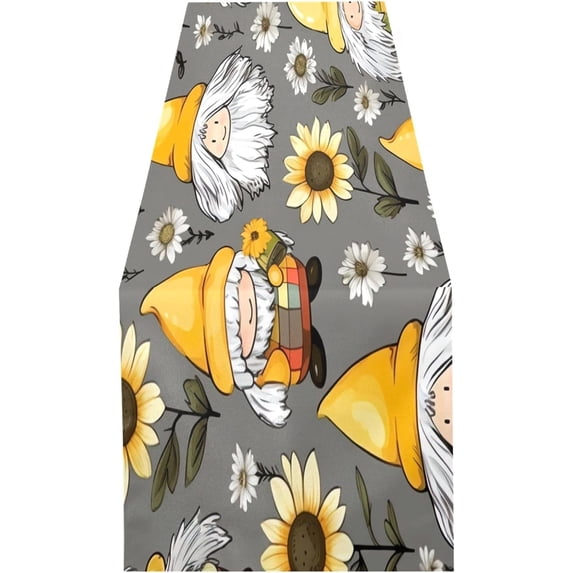 Coolnut Cute Easter Sunflower Gnome Table Runner 18x72in,Coffee Table Runners, Dresser Scarf, Outdoor Short Small Dining Table Runners, Geometric for Dinner Parties, Wedding543 Home Decor