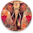 thumbnail image 1 of Coolnut Cute Elephant Coaster, Drinks Round Absorbent Stone Set with Ceramic Stone and Cork Base, Tabletop Protection Mats and Cups Place for 2PCS Home Decor, 1 of 6