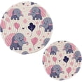 thumbnail image 1 of Coolnut Cute Elephant Round Woven Potholders Set Trivets for Hot Dishe Heat Resistant Non-Slip Trivets for Cooking and Baking Kitchen Home Decor, 1 of 7