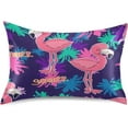 thumbnail image 1 of Coolnut Cute Flamingo Pattern Satin Pillowcase for Hair and Skin Silk Pillowcase, Standard Size(20x26 inches) - Slip Cooling Satin Pillow Covers with Envelope Closure（278） Home Decor Gifts, 1 of 7