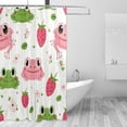 thumbnail image 1 of Coolnut Cute Frog Strawberry Shower Curtain Waterproof Fabric with 12 Hooks Bathroom Bath Curtain Set Polyester Fabric Machine Washable 60 x 72 Inch Home Decor, 1 of 6