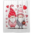 thumbnail image 1 of Coolnut Cute Love Gnomes Shower Curtain Waterproof Washable Bathroom Shower Curtain Durable Polyester Cloth Fabric Bathroom Set with 12 Hooks, 60 x 72 inches Home Decor, 1 of 6