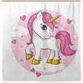 thumbnail image 1 of Coolnut Cute Magical Unicorn Bath Shower Curtain Liners 72"x72", Polyester Waterproof Bath Curtains with Hooks for Bathroom Decoration, 1 of 5