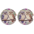 thumbnail image 1 of Coolnut Cute Owls Pattern Car Coasters 2 Pack Drinks Absorbent Ceramic Stone Car Coasters with Fingertip Grip Car Cup Holder Coasters Home Decor Gifts, 1 of 6