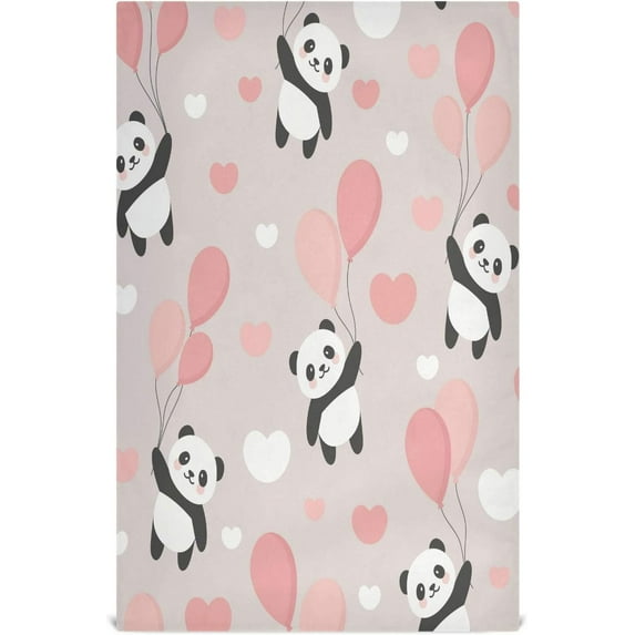 Coolnut Cute Panda Kitchen Dish Towels Set of 1,Dishcloths,Absorbent Soft Towels Hand Towels, Tea Towels,18" x 28"