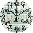 thumbnail image 1 of Coolnut Cute Pandas Round Wall Clock, Battery Operated Silent Non Ticking Desk Clock for Home Bedroom Kitchen Office School Wall Clock 9.9 Inch Home Decor, 1 of 6